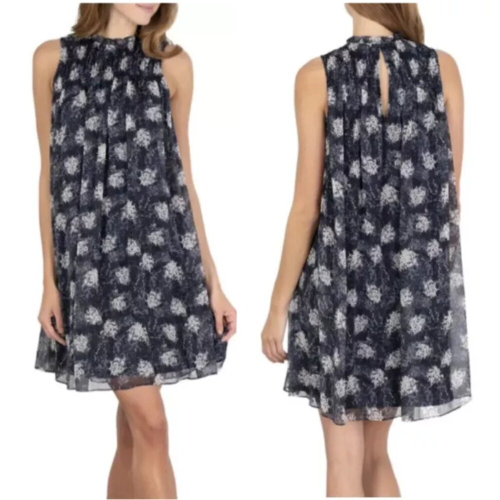 JOIE Baltic Floral Print Sleeveless Mini Dress Blue White XL NWT